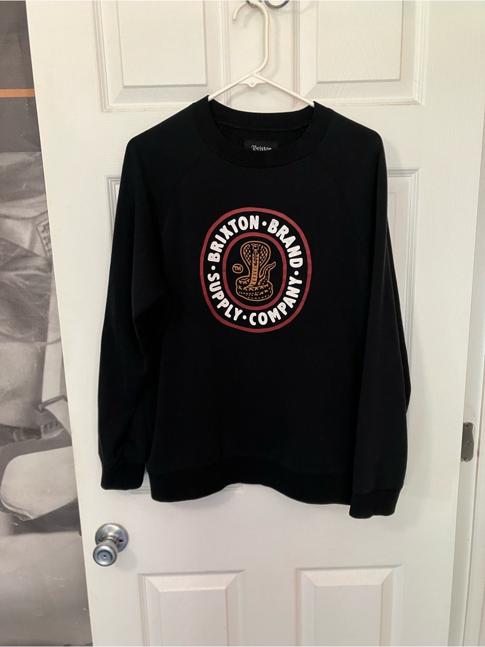 BRIXTON Sweatshirt Crew Black M Medium Fleece Hoodie Sweater Shirt